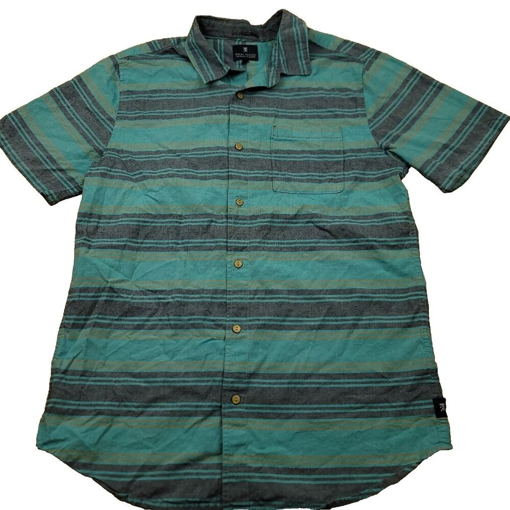 Roark Revival Mens L Shirt Button Up Stripe Lightweight Travel Adventure